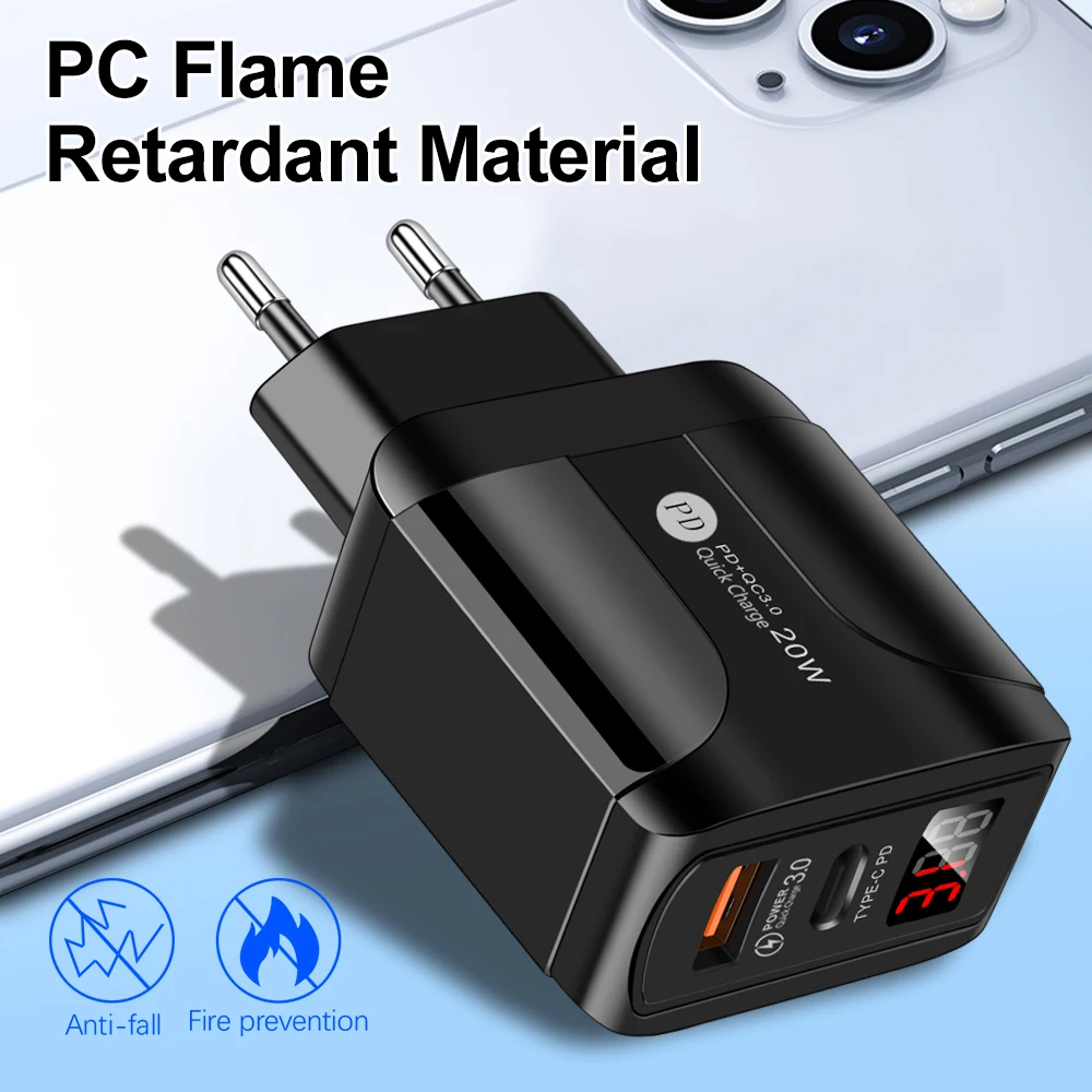 FLOVEME PD 20W + QC 3.0 شاحن سريع
