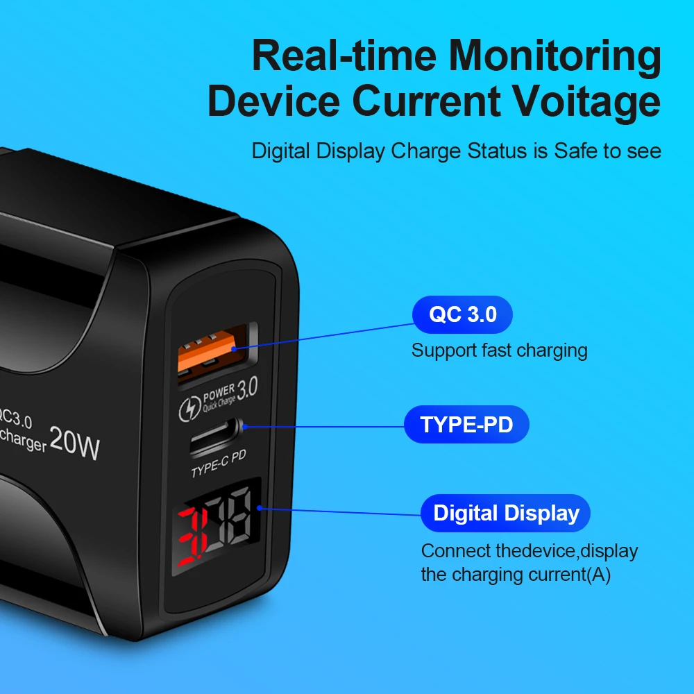FLOVEME PD 20W + QC 3.0 شاحن سريع