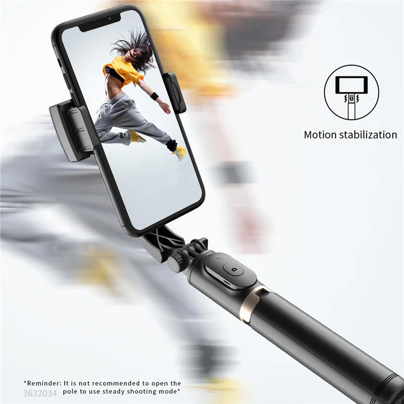 مثبت الفيديو المحمول بلوتوث عصا سيلفي ترايبود Gimbal