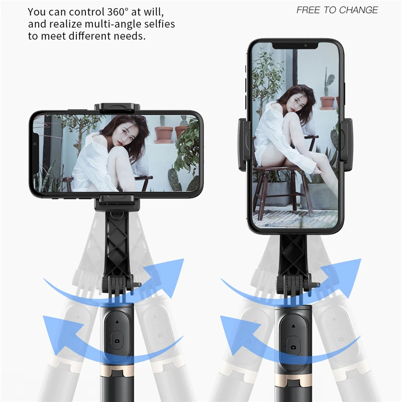 مثبت الفيديو المحمول بلوتوث عصا سيلفي ترايبود Gimbal
